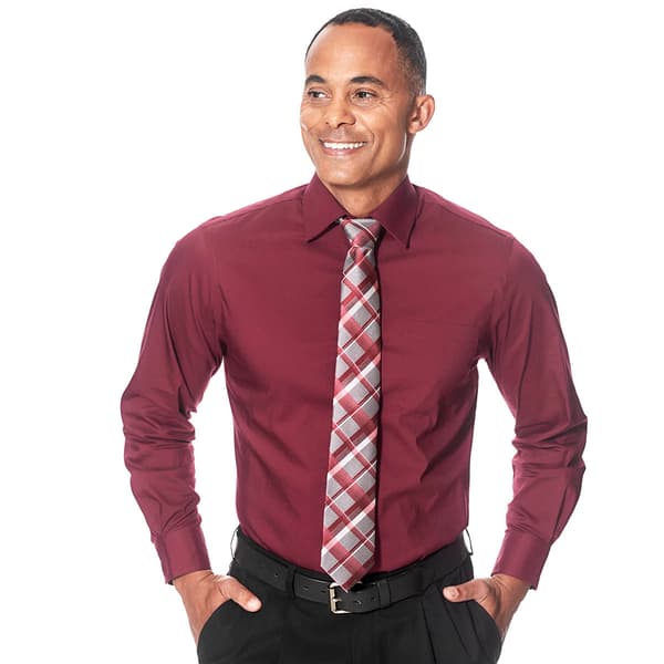 Mens Preswick & Moore&#40;R&#41; Luxury Regular Fit Dress Shirt - Wine