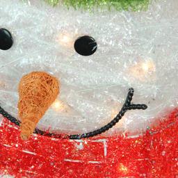 Northlight Seasonal 38in. Pre-Lit Tinsel Snowman with Wreath