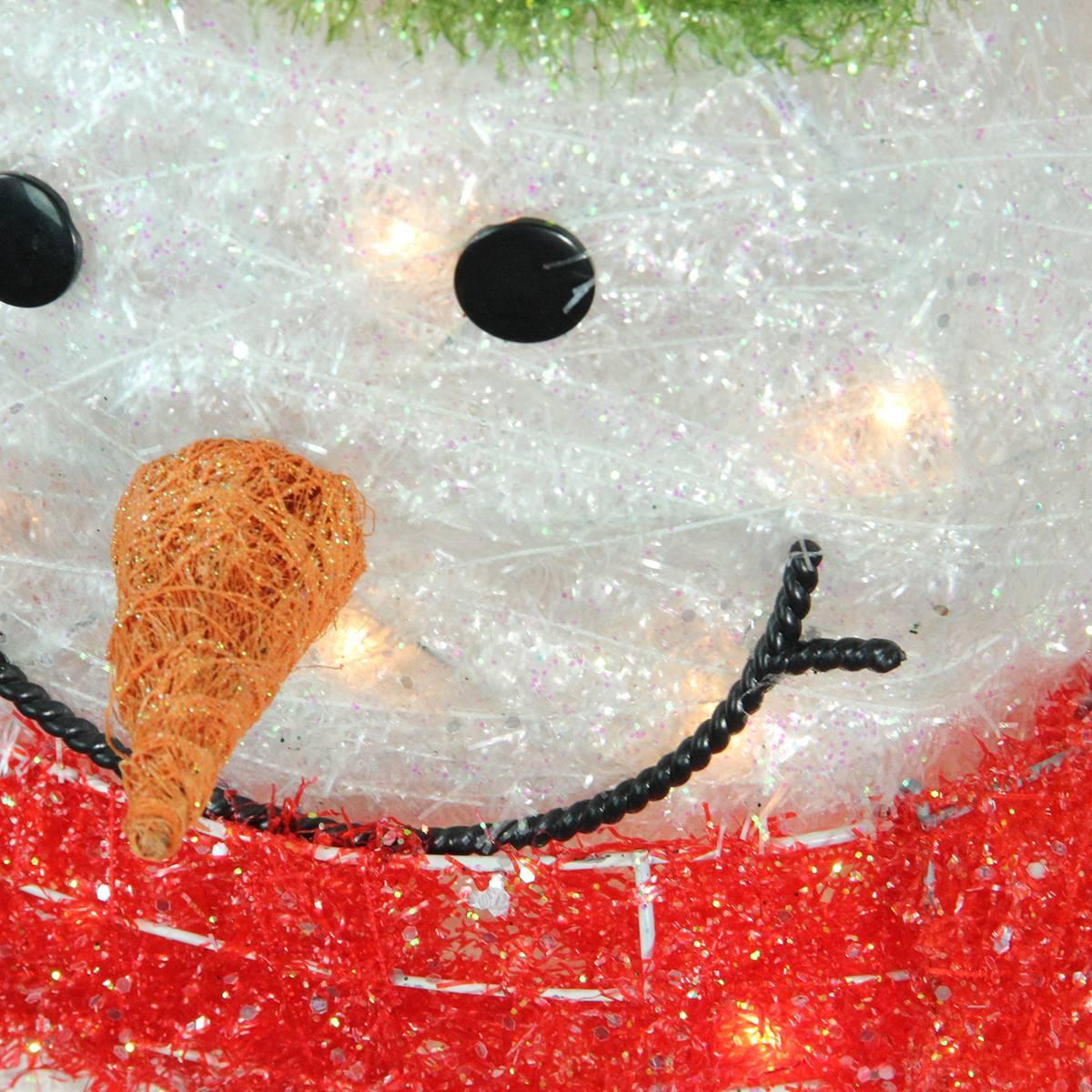 Northlight Seasonal 38in. Pre-Lit Tinsel Snowman with Wreath