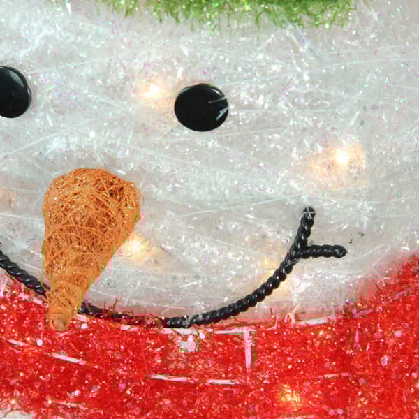 Northlight Seasonal 38in. Pre-Lit Tinsel Snowman with Wreath