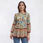 Petite Floral & Ivy Round Neck Floral Pleater Blouse - image 1