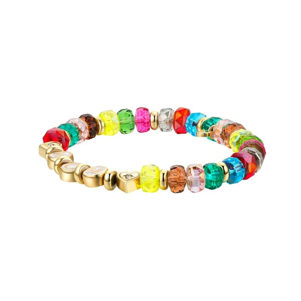 Shine Multi Color Crystal Bead & Enamel Mom Stretch Bracelet