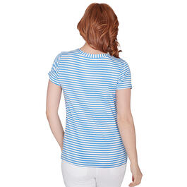 Womens Skye''s The Limit Coral Gables Striped Short Sleeve Tee