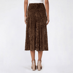 Juniors A. Byer Flock Velvet Midi Skirt