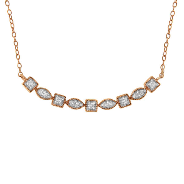 Diamond Classics&#40;tm&#41; Rose Gold 1/4ctw. Diamond Bar Necklace - image 