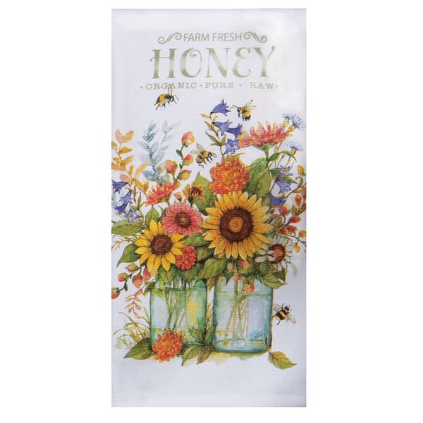 Kay Dee Bee Honey & Floral Dual Purpose Terry Kitchen Towel - image 