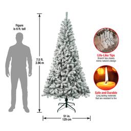 National Tree 7.5ft Acacia Flocked Christmas Tree