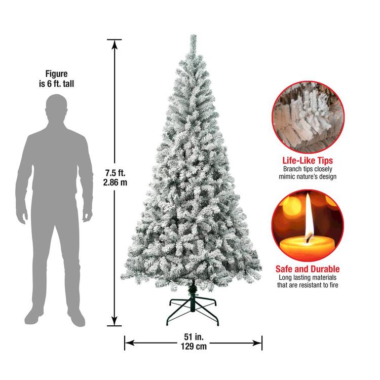 National Tree 7.5ft Acacia Flocked Christmas Tree