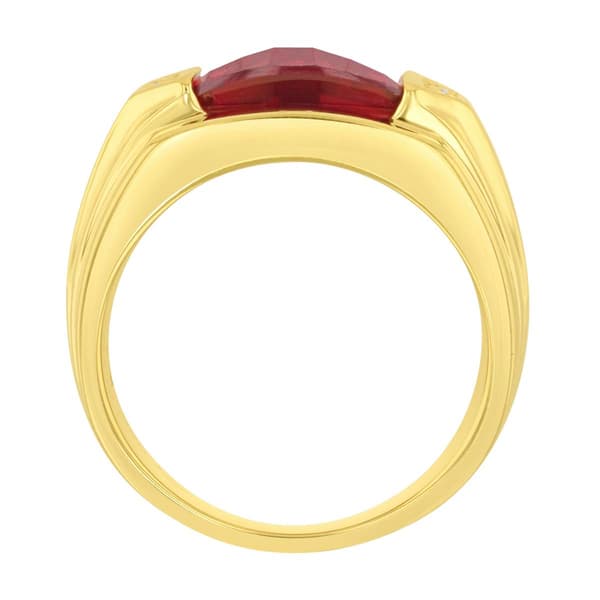 Gentlemen''s Classics™ 14kt. Gold Plated Created Ruby & CZ Ring