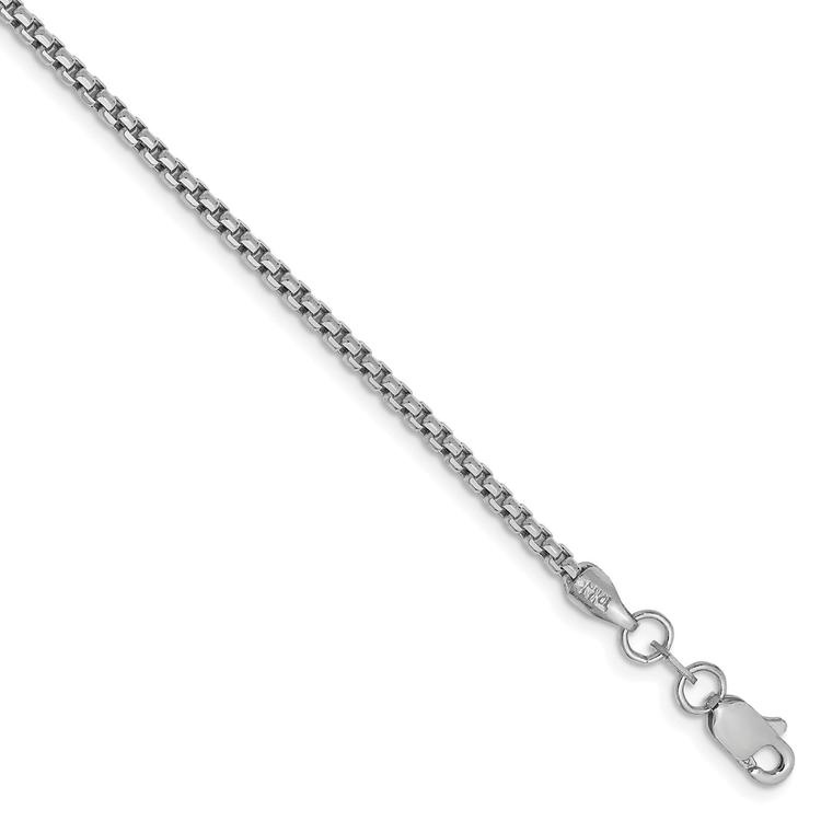 Gold Classics(tm) 1.75mm. White Gold Semi-Solid Box Bracelet