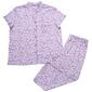 Petite White Orchid Short Sleeve Vines Pajama Set - image 2