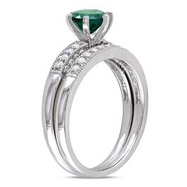 Gemstone Classics&#8482; 10kt. White Gold 1ct. Lab Created Emerald Ring