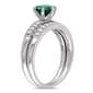 Gemstone Classics™ 10kt. White Gold 1ct. Lab Created Emerald Ring - image 2