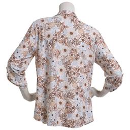 Plus Size Emily Daniels 3/4 Sleeve Floral Jacquard Blouse