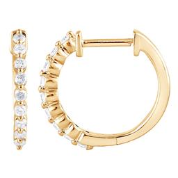 Nova Star(R) Gold Plated Lab Grown Diamond Hoop Earrings