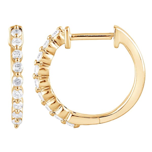 Nova Star(R) Gold Plated Lab Grown Diamond Hoop Earrings - image 