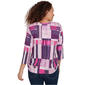 Petite Alfred Dunner Key Items 3/4 Sleeve Geo Bars Blouse - image 2
