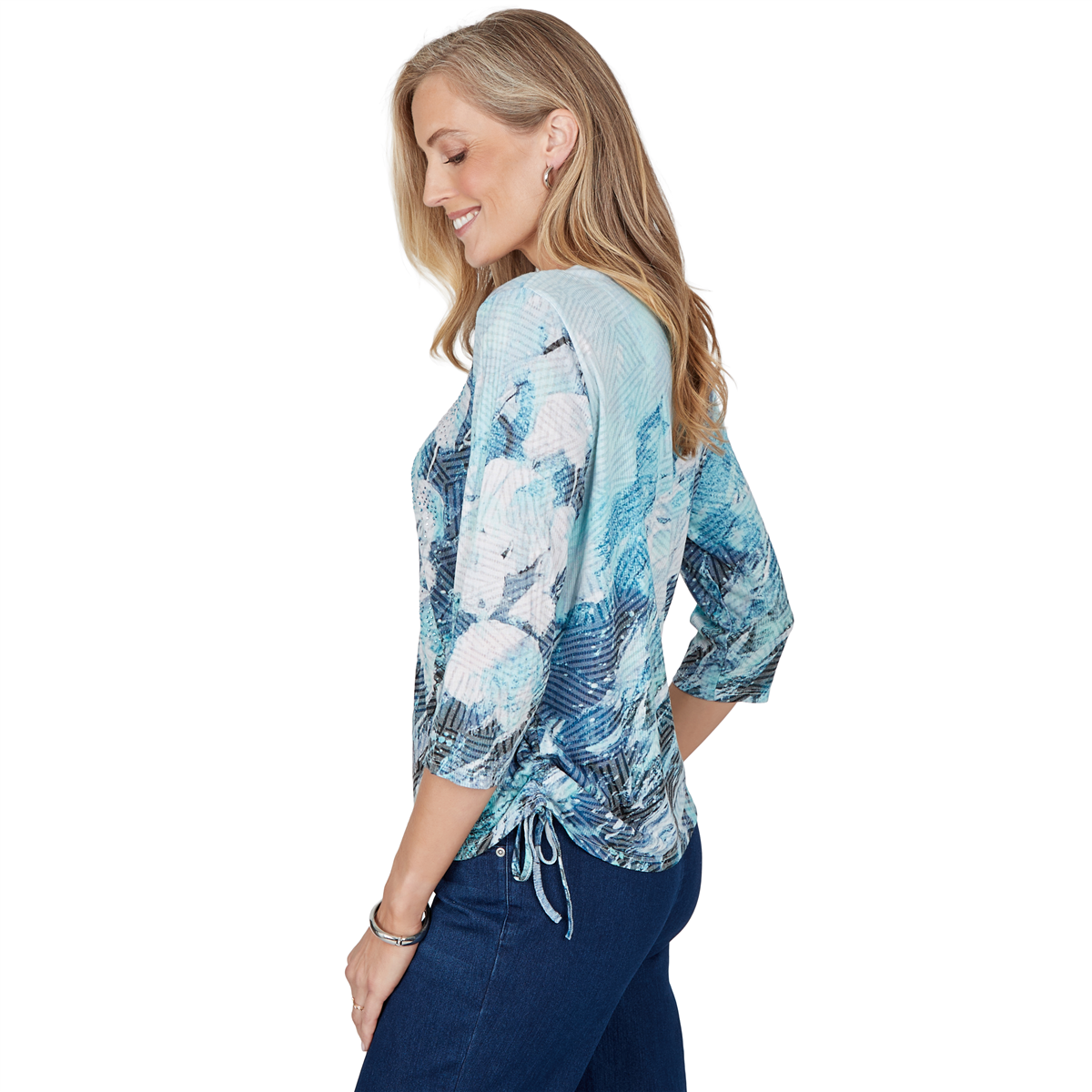 Womens Alfred Dunner Ann Arbor Abstract Watercolor Blouse
