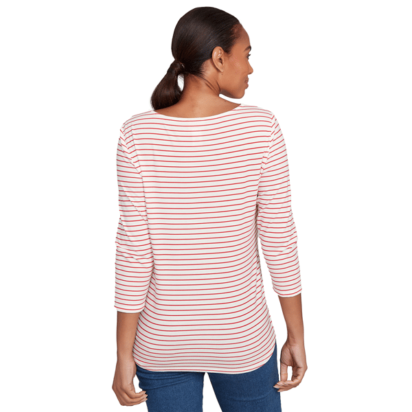 Womens Ruby Rd. Must Haves II Christmas Truck Stripe Tee