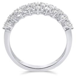 Nova Star® Sterling Silver Lab Grown Clustered Diamond Ring