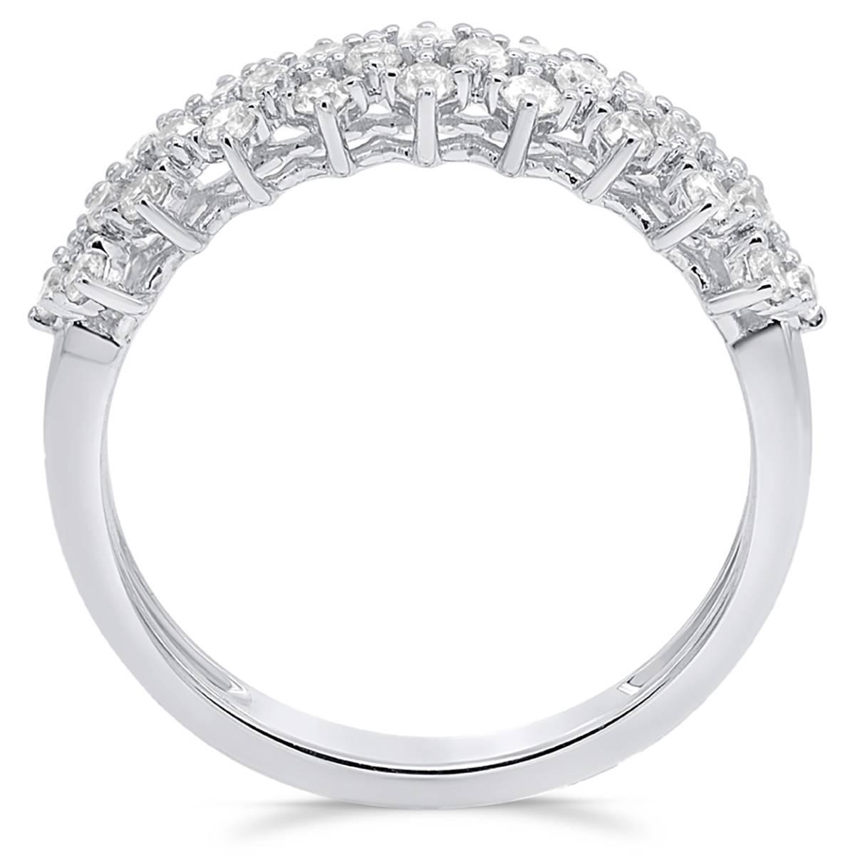 Nova Star® Sterling Silver Lab Grown Clustered Diamond Ring
