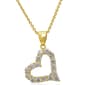 14kt. Gold Plated & CZ Sideways Heart Pendant Necklace - image 1