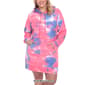 Plus Size White Mark Long Sleeve Hooded Tie Dye Sweatshirt Dress - image 6