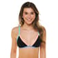 Juniors California Sunshine Solid with Trim Triangle Swim Top - image 1