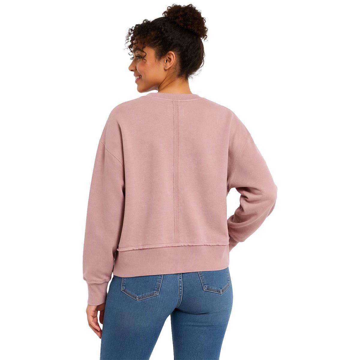 Juniors No Comment Vintage Screen Fleece Sweatshirt- Zephyr