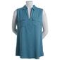 Petite Architect&#40;R&#41; Sleeveless Point Collar Solid Blouse - image 1