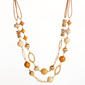 Ashley Cooper(tm) 2 Row Gold Plated Metal Link Necklace With Wood B - image 1
