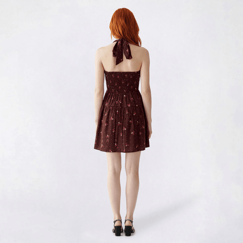 Juniors Trixxi Floral Dot Halter Skater Dress