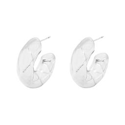 Marsala Silver Plated Puffed C-Hoop Earrings