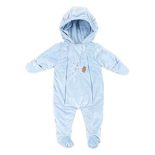 Baby Boy (NB-6M) Baby Dove Bear Applique Pram - image 