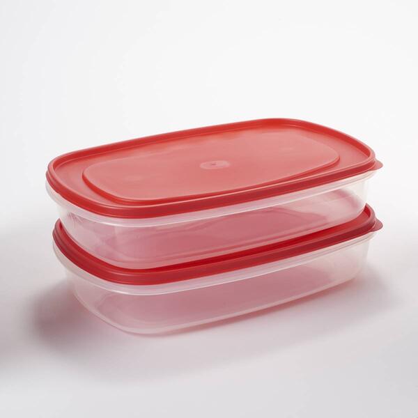Farberware&#40;R&#41; 1.5gal. Containers with Red Lids - image 