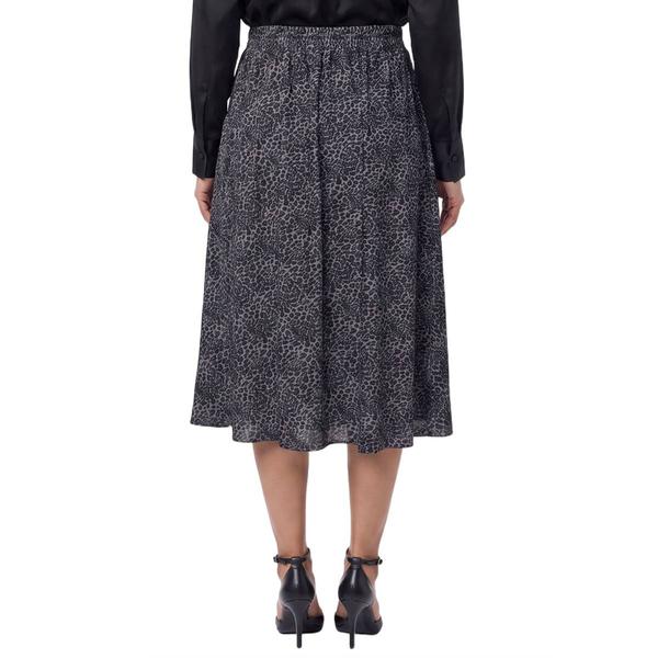 Womens NY Collection Pull On Leopard Hacci Midi Skirt