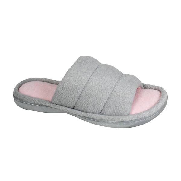 Womens Ellen Tracy Quilted Terry Slide Slippers - image 