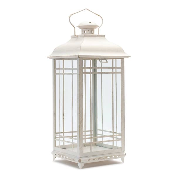 Melrose Traditional Ivory Metal Lanterns - Set of 3