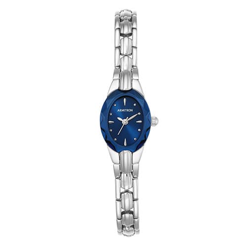 Womens Armitron Silver-Tone Bracelet Watch - 75-3313BLSV