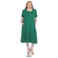 Plus Size White Mark Short Sleeve Pocket Swing Midi Dress - image 7