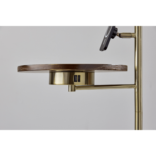 Adesso Joel Wireless Charging Task Floor Lamp with Metal Shade