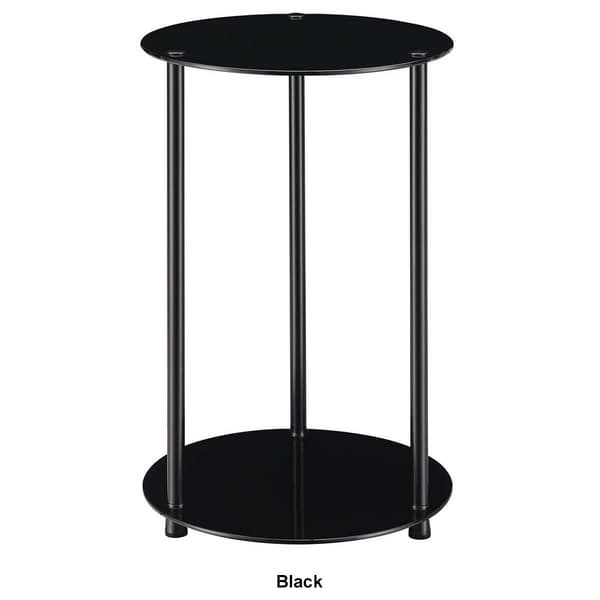 Convenience Concepts Designs2Go Glass 2 Tier Round End Table