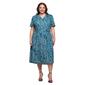 Plus Size 24/7 Comfort Apparel Teal Tie Waist Midi Dress - image 2