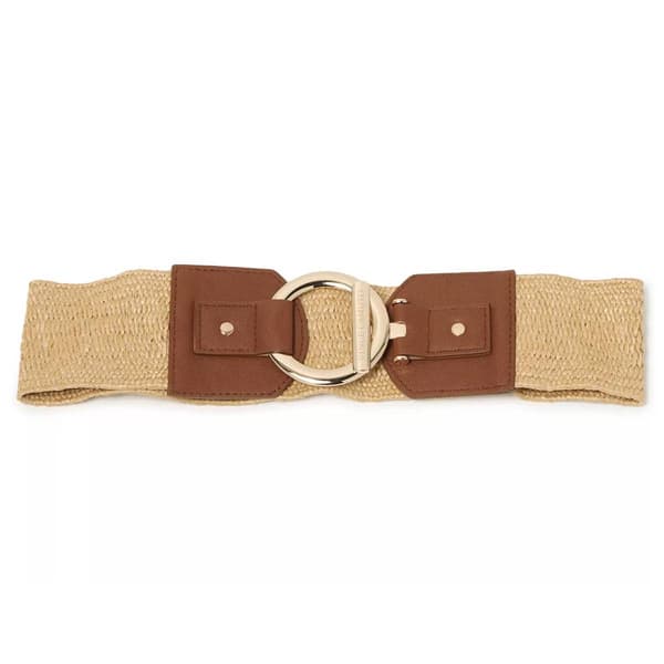 Womens Vince Camuto Circle & Bar Stretch Raffia Tab Belt - image 