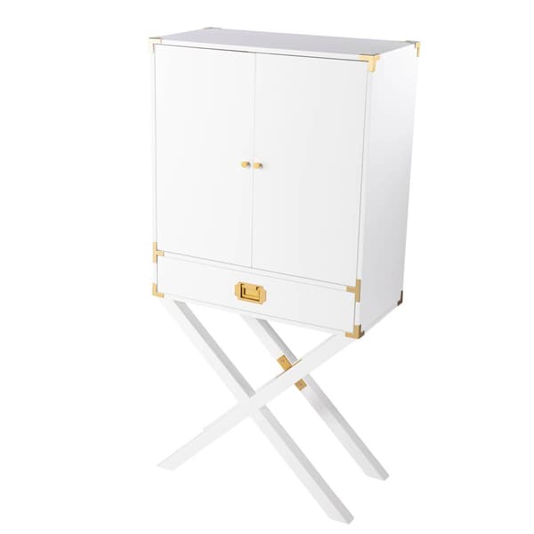 Southern Enterprises Campaign Tall Bar Cabinet w/ Storage