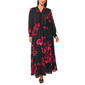 Plus Size MSK Long Sheer Sleeve Tie Neck Floral Tier Maxi Dress - image 1