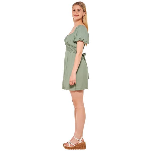 Juniors Trixxi Puffed Crochet Sheath Dress