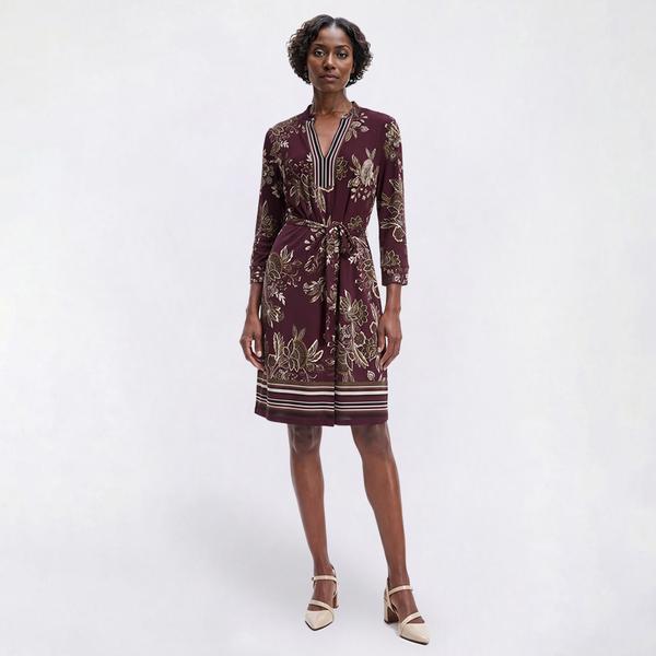 Womens Mlle Gabrielle 3/4 Sleeve Floral Crepe Sheath Dress