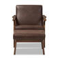 Baxton Studio Bianca Faux Leather Arm Chair and Ottoman Set - image 3