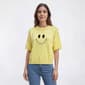 Womens Rio & Rian Elbow Sleeve Drop Shoulder Happy Face Sweater - image 1